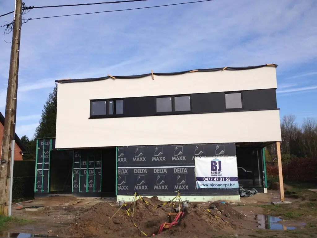 Moderne nieuwbouwwoning in houtskeletbouw in Boortmeerbeek